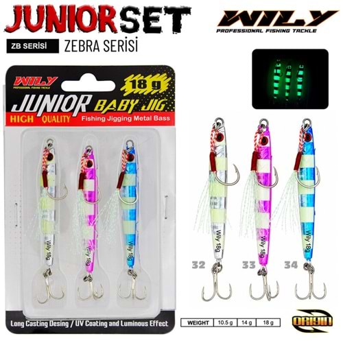 Wily Junior Jig Zebra Serisi 3lü set