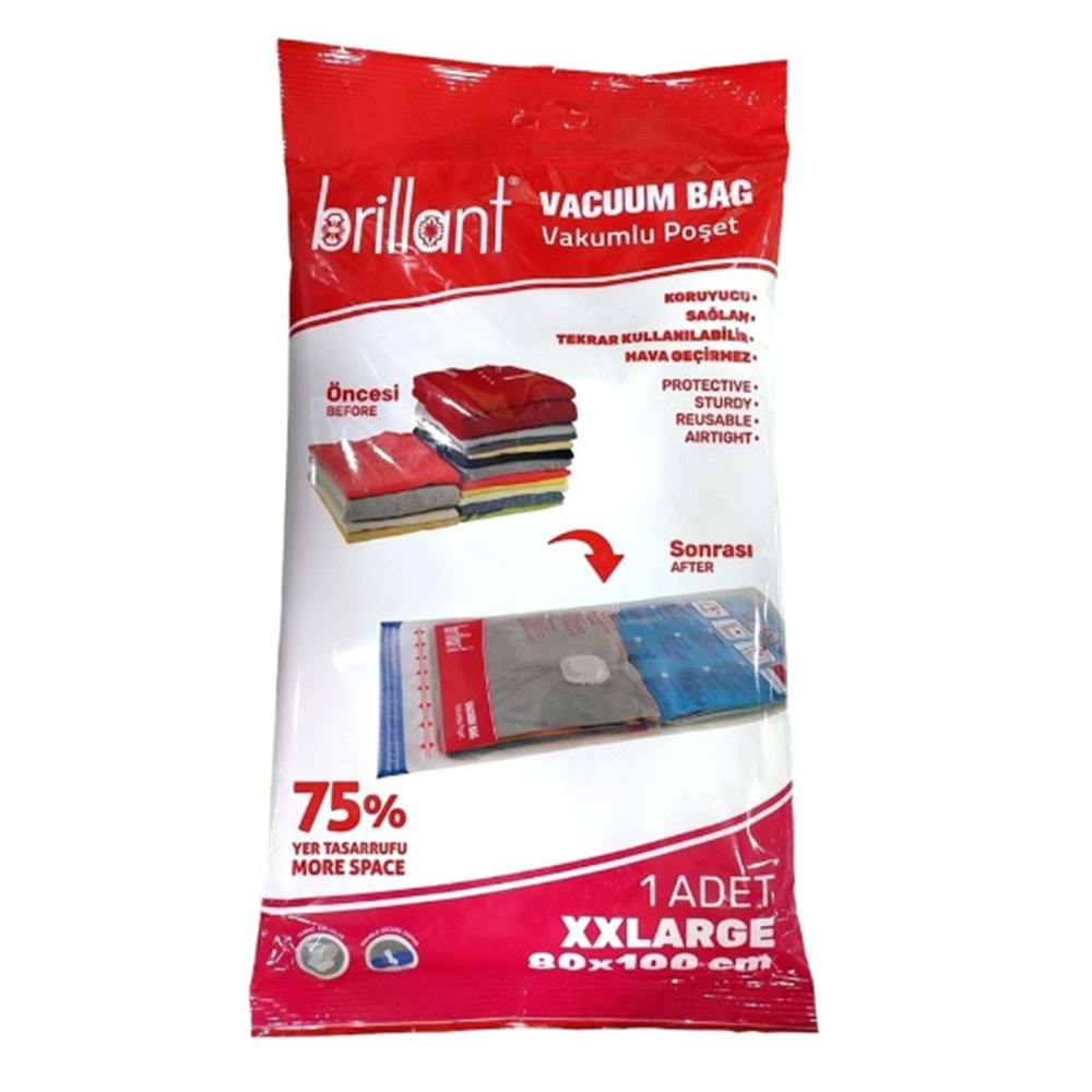 BRİLLANT 23703 XXL 80X100CM TEKLİ VAKUMLU HURÇ BX10