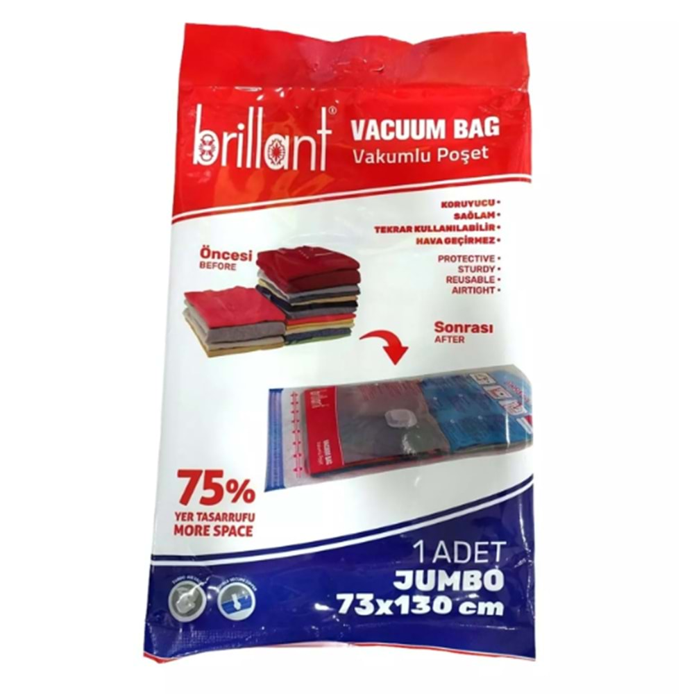 BRİLLANT 23704 JUMBO 73X130CM TEKLİ VAKUMLU HURÇ BX12