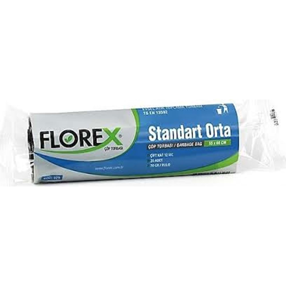 FLOREX ÇÖP POŞETİ ORTA 20Lİ 55X60CM KL50