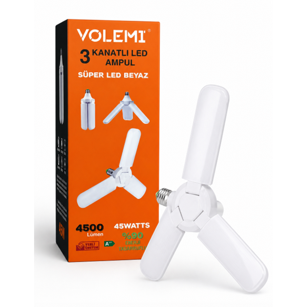 VOLEMİ 45W 3 KANATLI LED AMPUL KL60