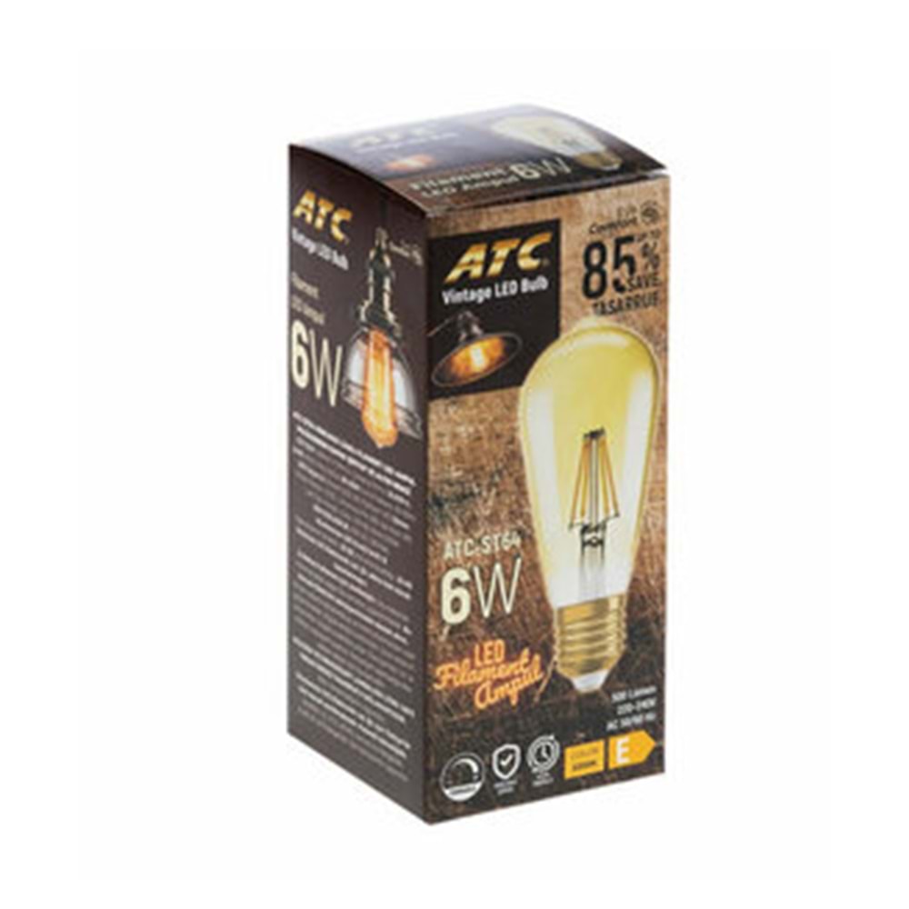 ATC 6W FİLAMENT SARI IŞIK LED AMPUL