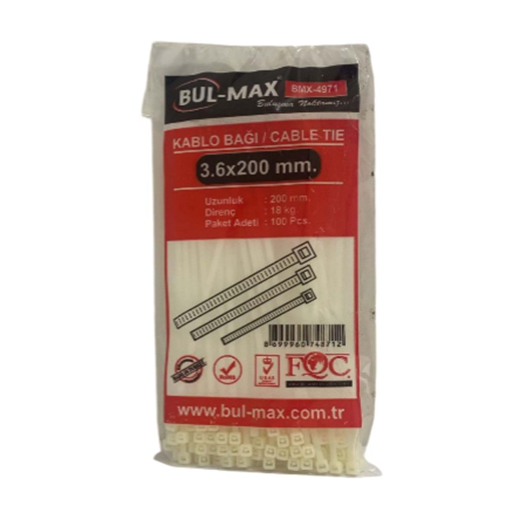 BULMAX 3.6X200MM CIRT KELEPÇE KARMA 100PCS