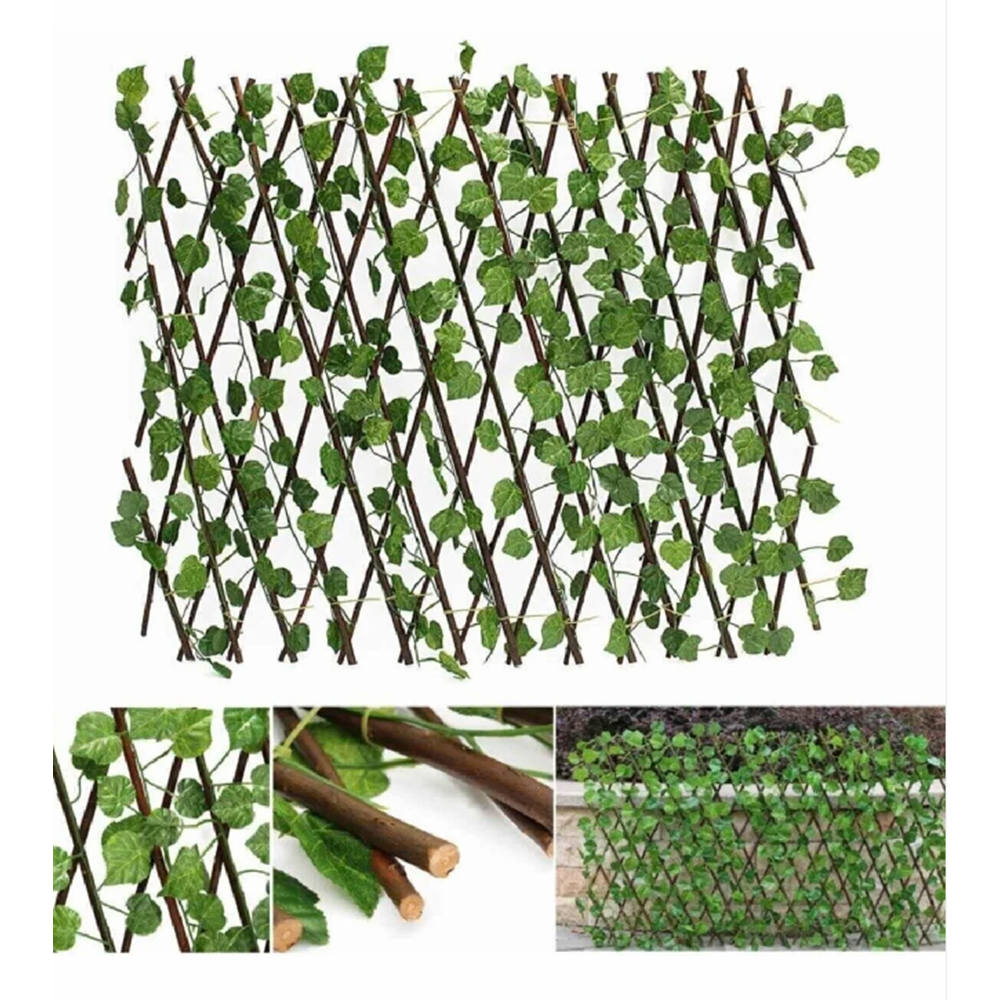 YAPAY YAPRAKLI AHŞAP UZAYAN BAHÇE ÇİTİ