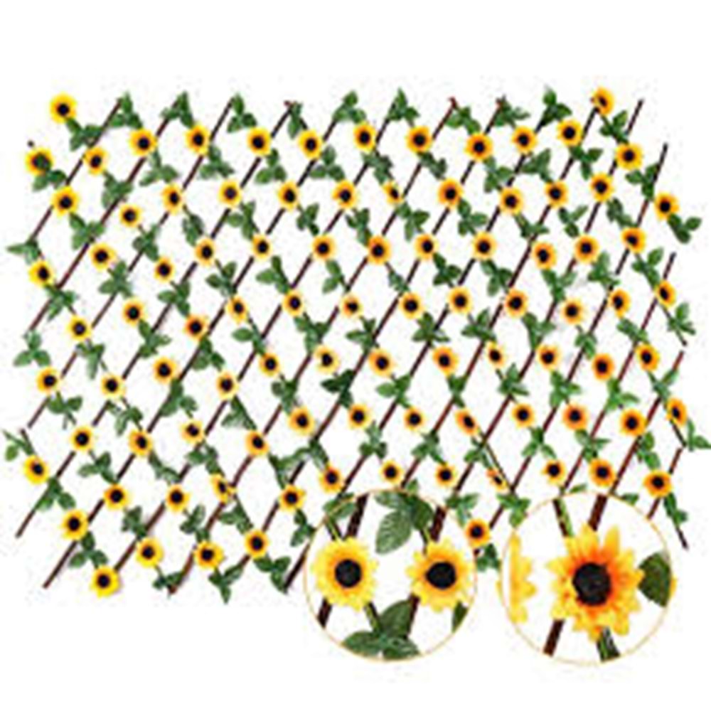 YAPAY ÇİÇEKLİ AHŞAP UZAYAN BAHÇE ÇİTİ