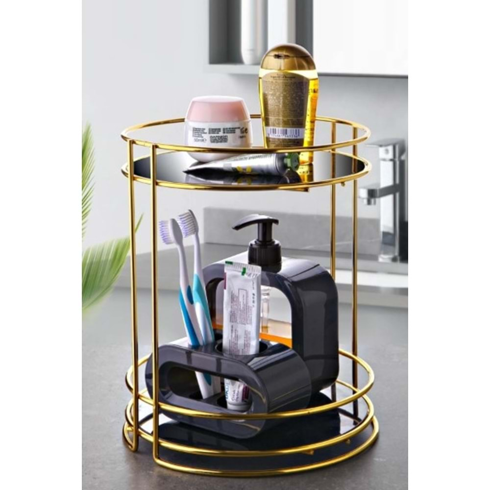 DECOREV METAL GOLD 2 KATLI MEROPE ORGANİZER