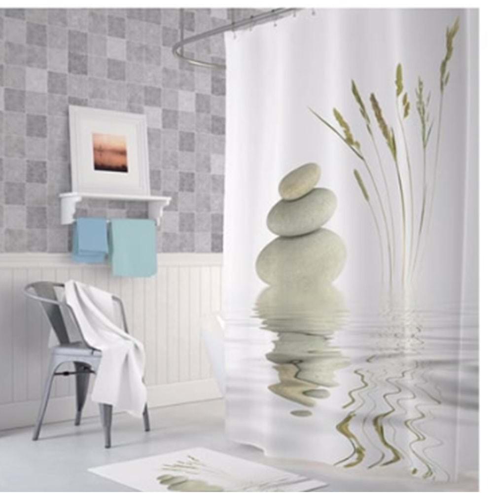 PVC 180X180 TEK KANAT BANYO PERDESİ