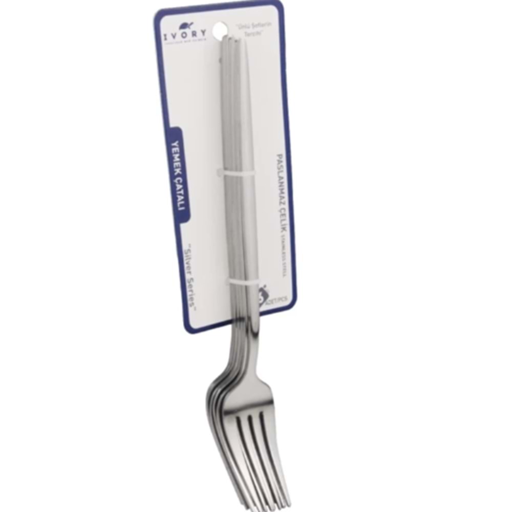 IVORY 6 LI YEMEK ÇATALI GÜMÜŞ