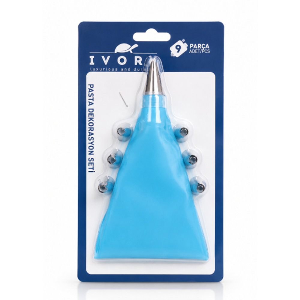 IVORY 9 PARÇA KREMA TORBA PASTA SETİ
