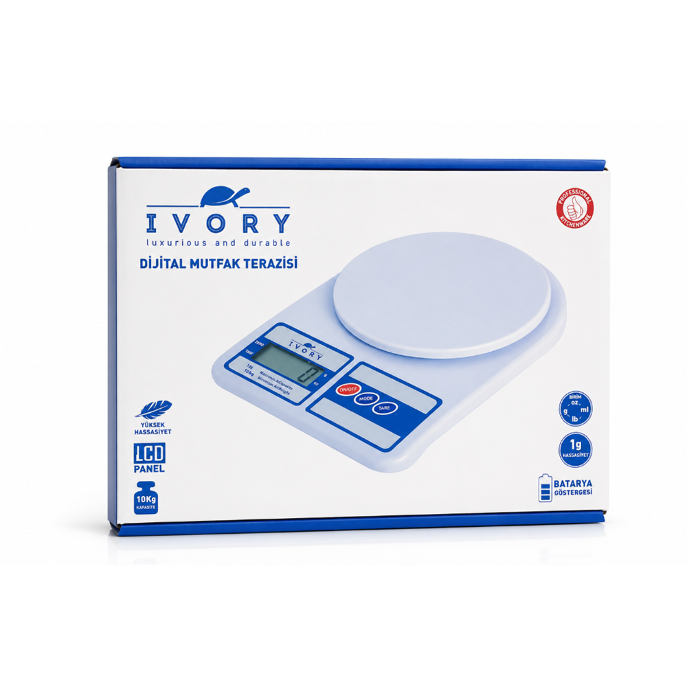 IVORY DİJİTAL MUTFAK TERAZİSİ 10KG