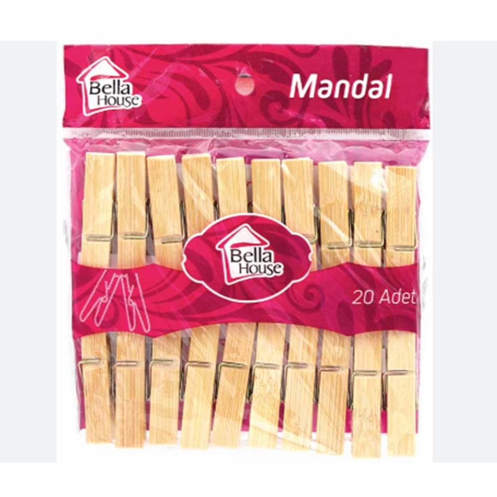 BELLA HOUSE AHŞAP 20Lİ MANDAL