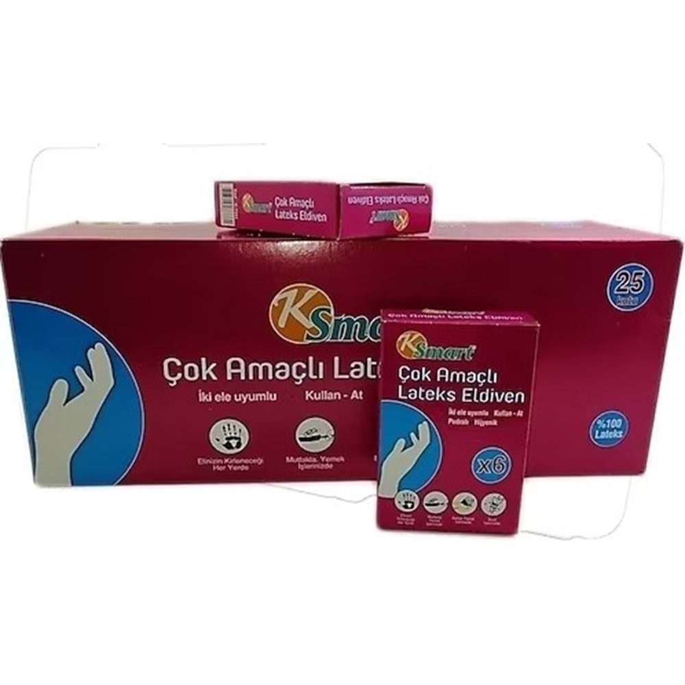 SMART K-7331 6 LI LATEX ELDİVEN BX25