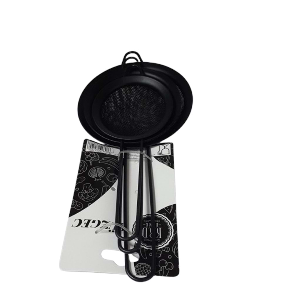 KRD SİYAH METAL SAPLI 3LÜ KÜÇÜK BOY SÜZGEÇ