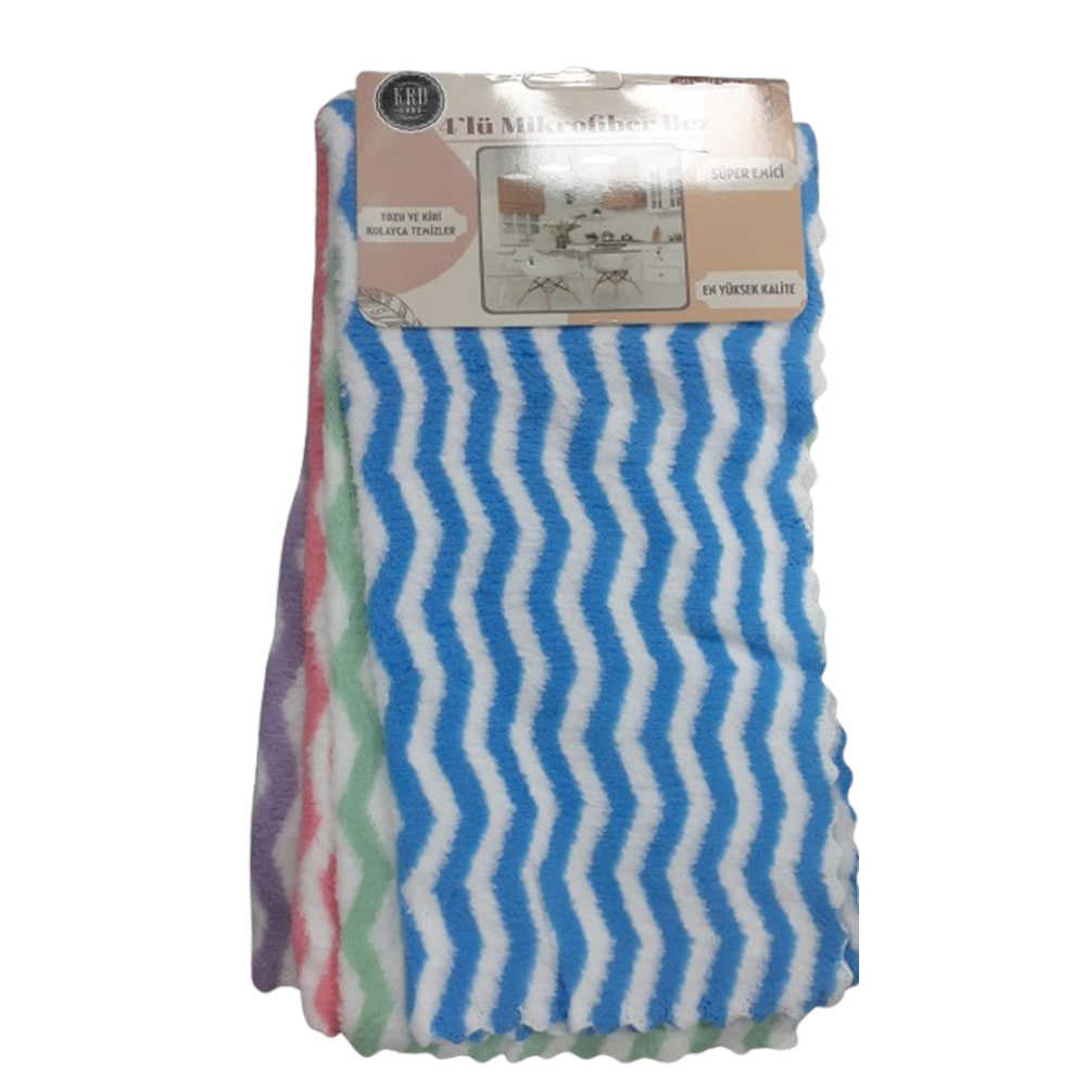 KRD HOME 4LÜ MİKROFİBER BEZ 30X30CM BX12