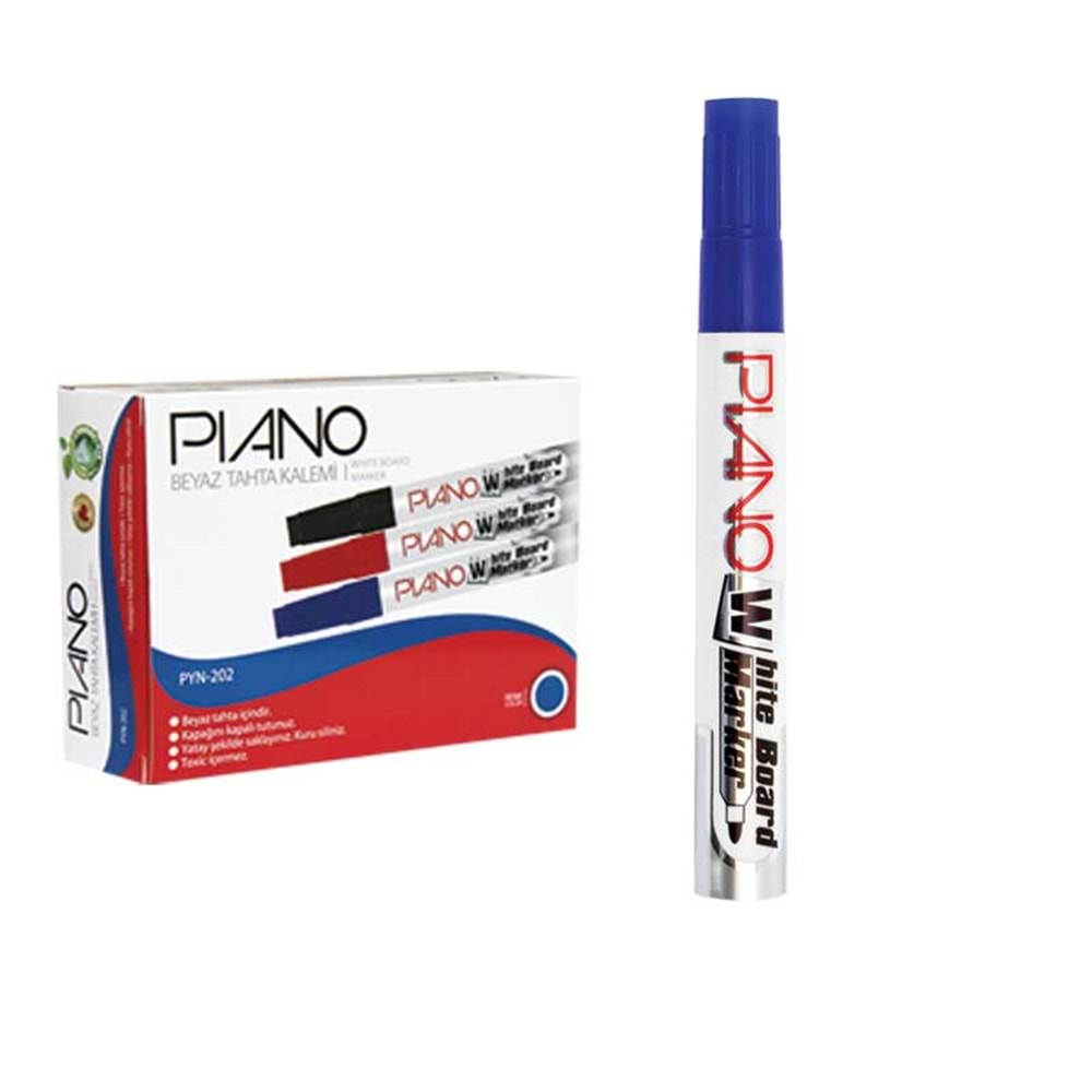 PIANO PNY 202 MARKER TAHTA KALEMİ MAVİ BX12