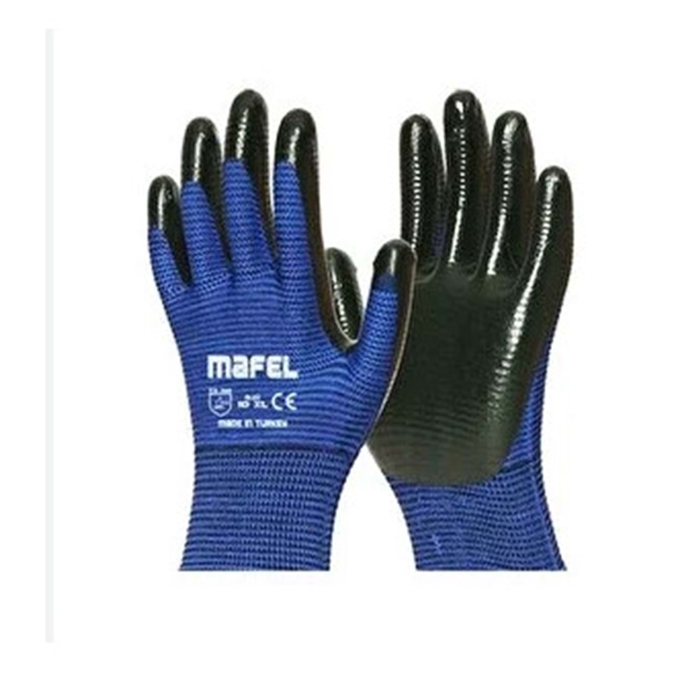 MAFEL MAVİ SİYAH ZEBRA İŞÇİ ELDİVENİ BX12