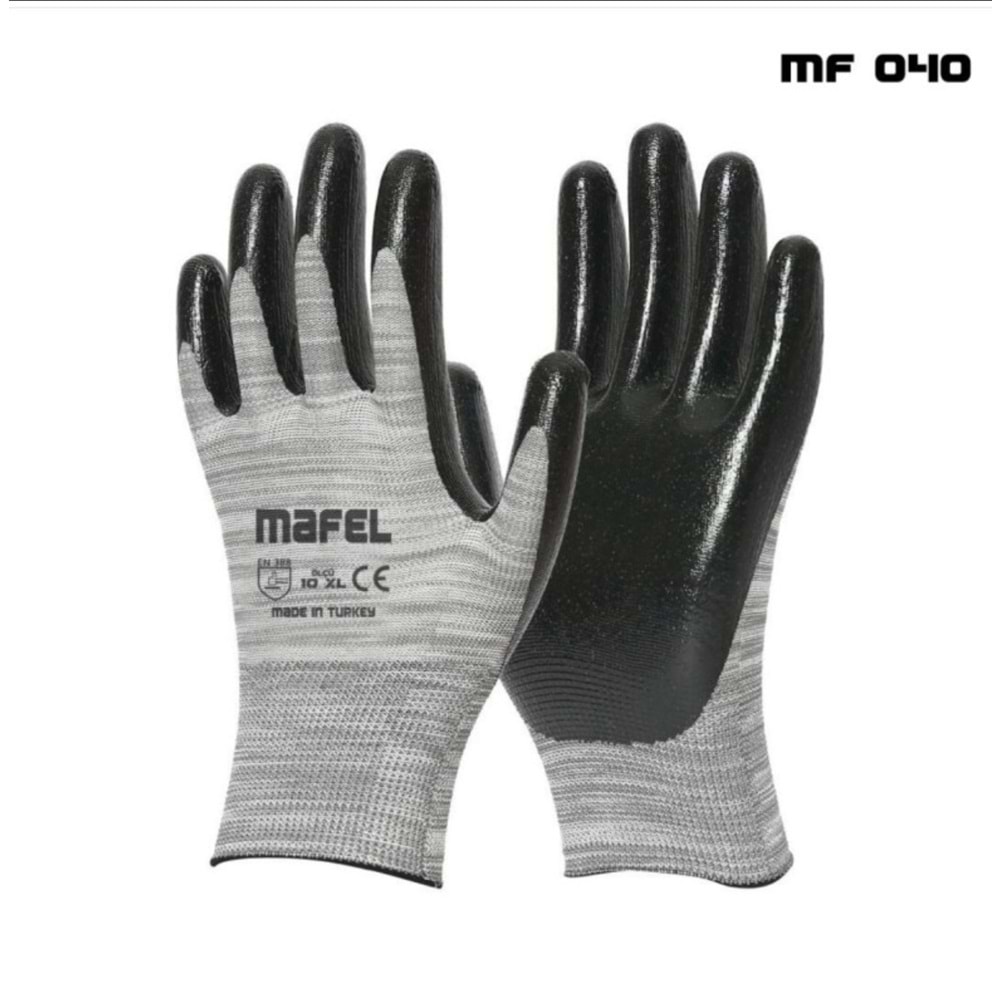 MAFEL GRİ SİYAH ZEBRA İŞÇİ ELDİVENİ BX12