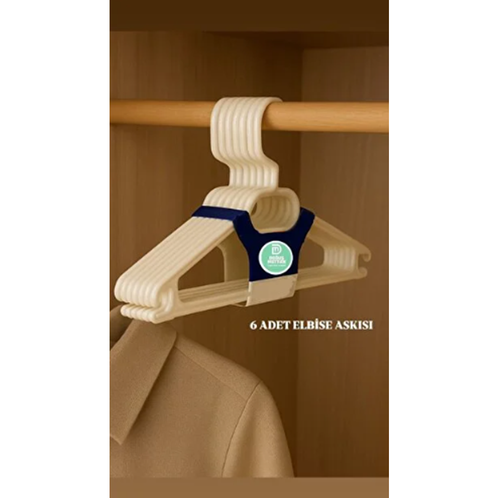 ALACA PLASTİK 6LI LÜKS DÖNERLİ ELBİSE ASKISI