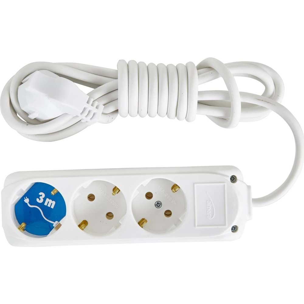 ALMERA UZATMA 3LÜ TOPRAKLI PRİZ 3MT