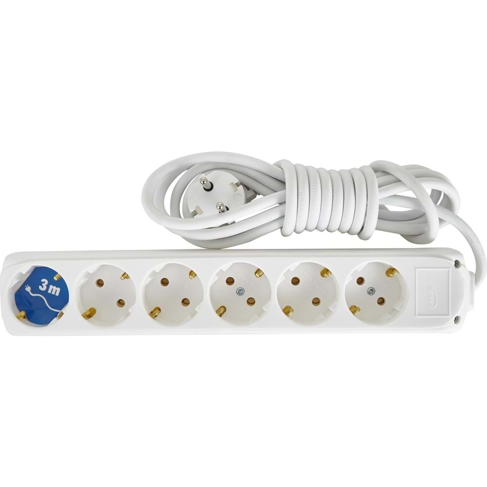 ALMERA UZATMA 6LI TOPRAKLI PRİZ 3MT