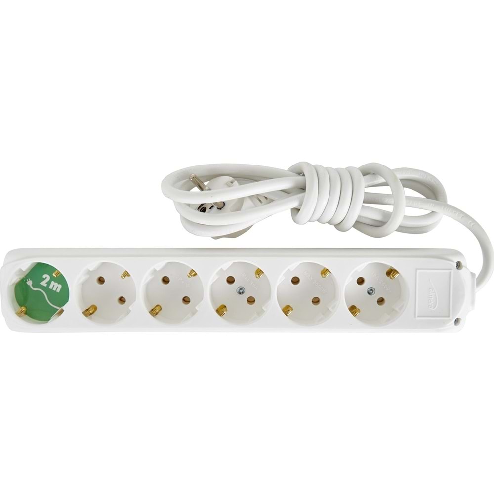 ALMERA UZATMA 6LI TOPRAKLI PRİZ 2MT