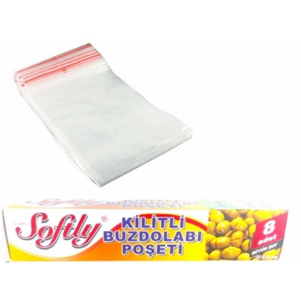 SOFTLY 8Lİ KİLİTLİ BÜYÜK BOY BUZDOLABI POŞETİ KL100