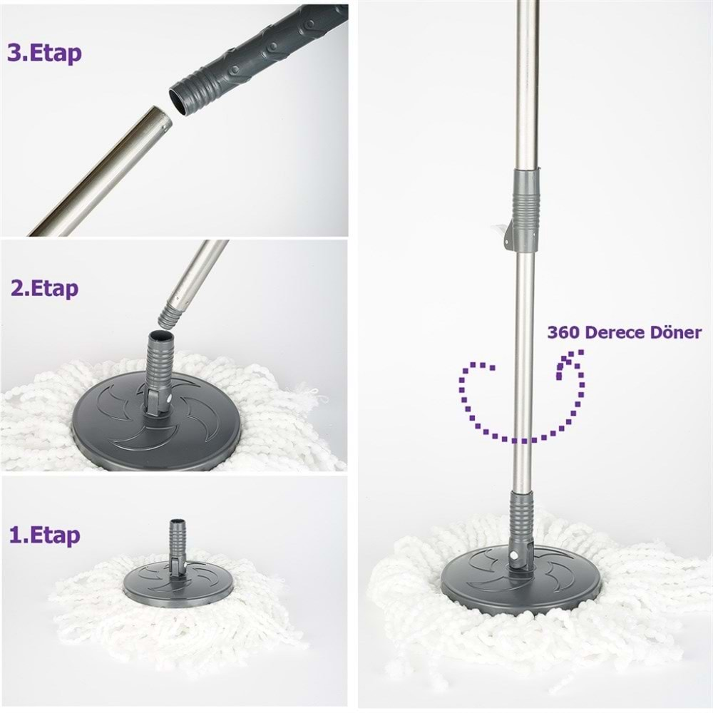 VERA DÖNERLİ MİKROFİBER MOP SET