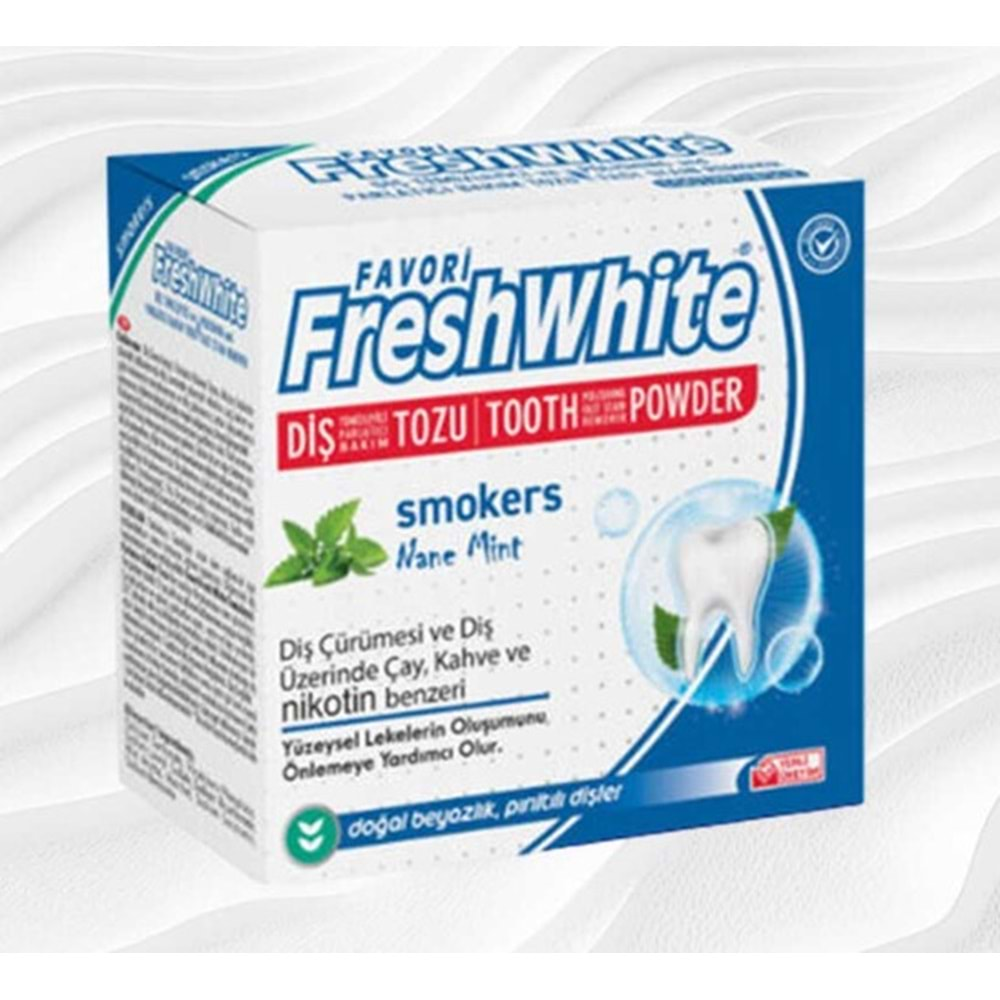 FRESH WHİTE SMOKERS VİTAMİNLİ DİŞ TOZU 50GR BX24