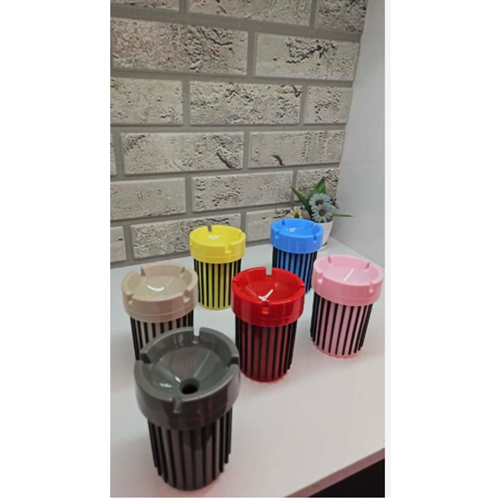 ÇİZGİLİ PLASTİK KOKUSUZ YUVARLAK KÜLLÜK BX48