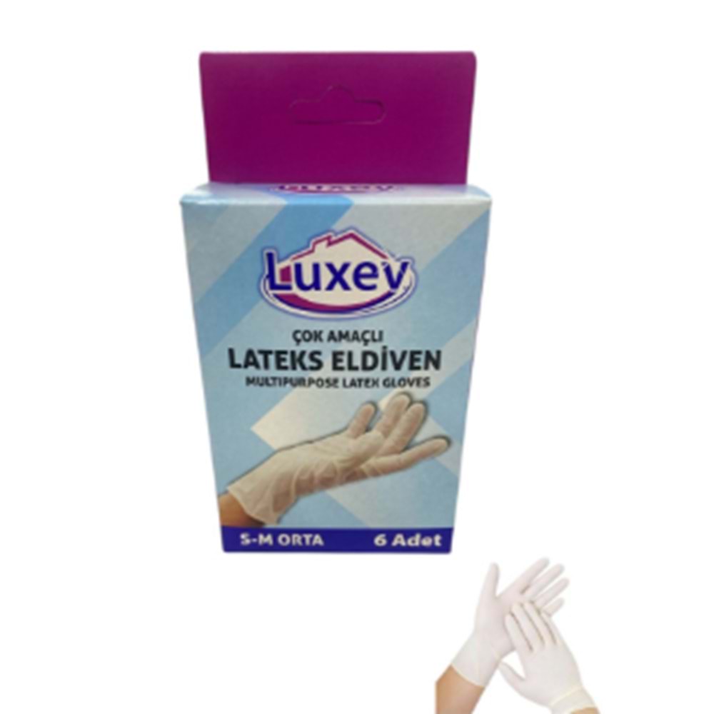 LUXEV 6 LI LATEX ELDİVEN BX24