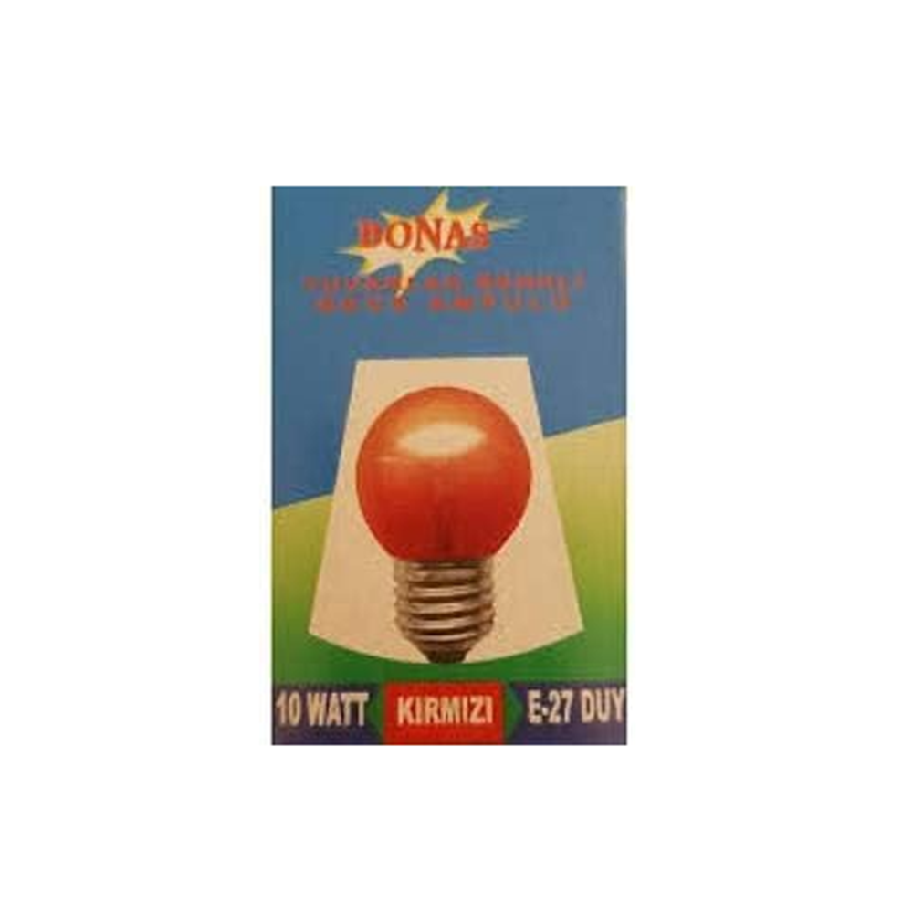 BONAS RENKLİ YUVARLAK GECE AMPULÜ KIRMIZI BX10