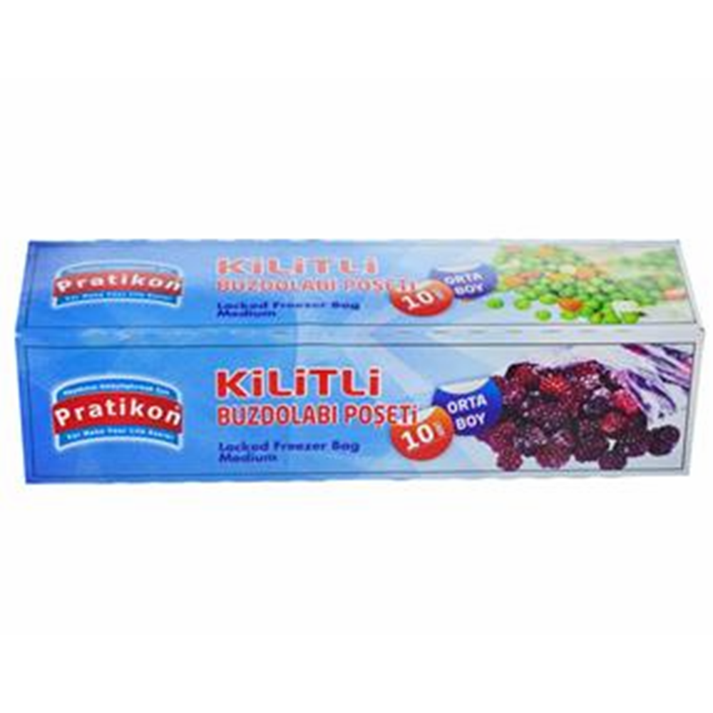 PRATİKON 10LU KİLİTLİ ORTA BOY BUZDOLABI POŞETİ KL100
