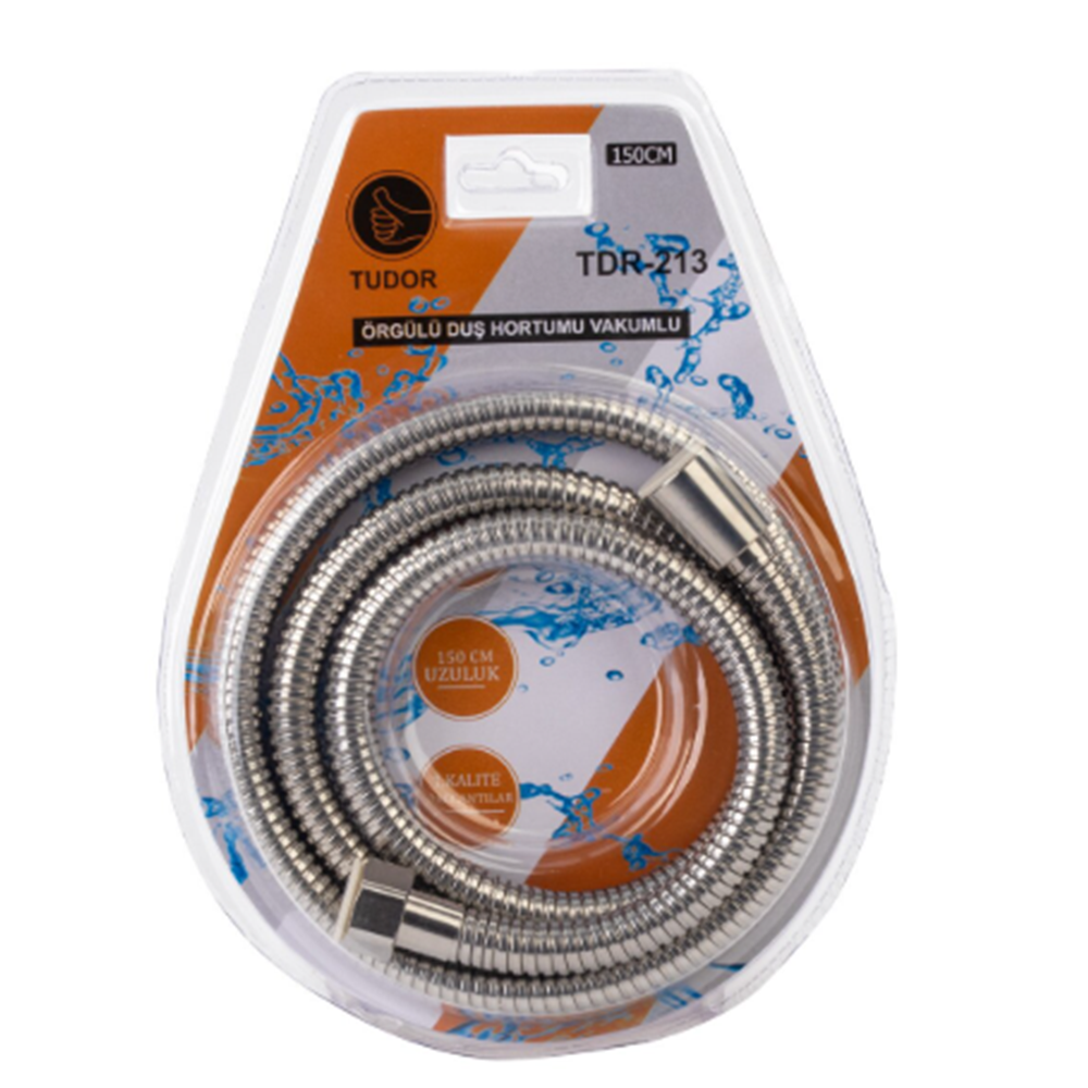 TUDOR ÖRGÜLÜ DUŞ HORTUMU VAKUMLU 150CM