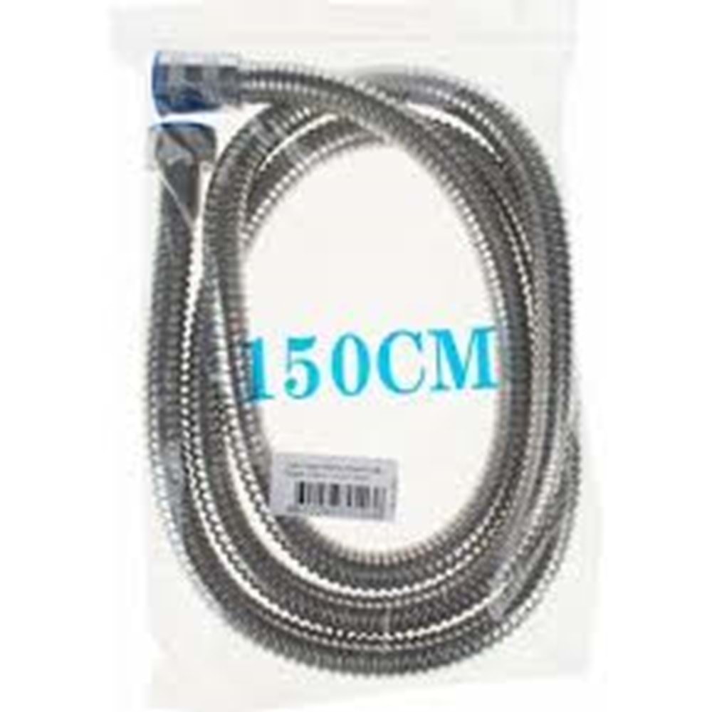TUDOR ÇELİK ÖRGÜLÜ DUŞ HORTUMU 1,5MT POŞETLİ