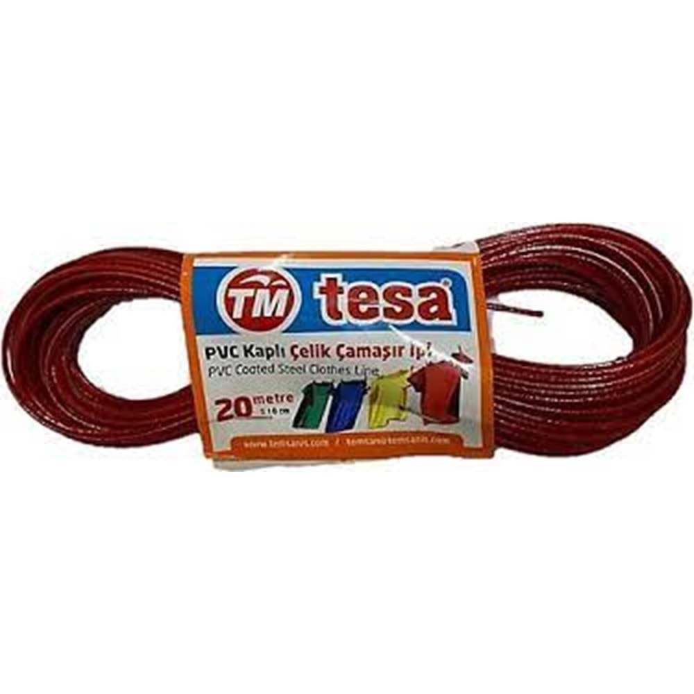 TESA ÇELİK PVS KAPLAMALI 20MT ÇAMAŞIR İPİ
