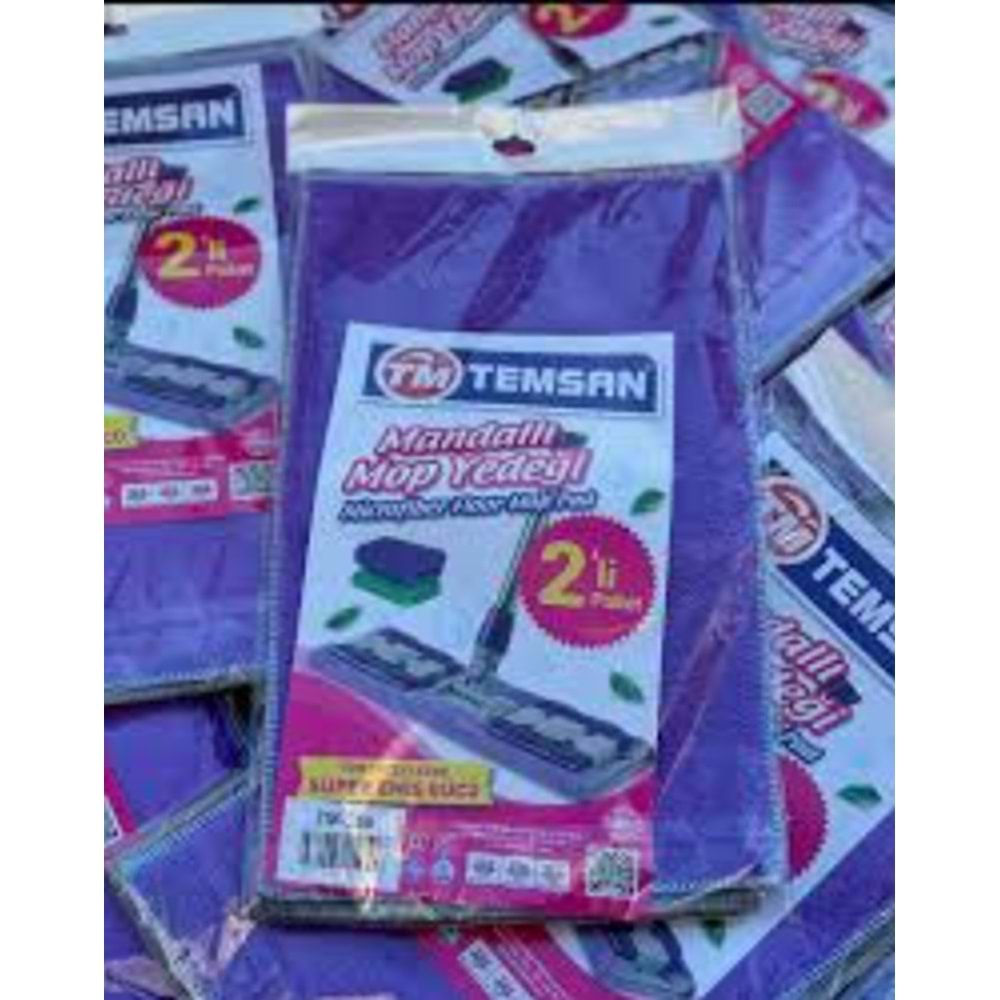 TEMSAN MİCROFİBER HAVLU 2Lİ MANDALLI MOP YEDEĞİ