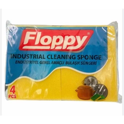 FLOPPY 4LÜ DÜZ ENDÜSTRİYEL GENEL AMAÇLI BULAŞIK SÜNGERİ