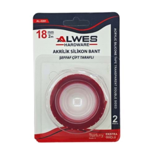 ALWES SİLİKONLU ÇİFT TARAFLI BANT 18MM 2MT BX60