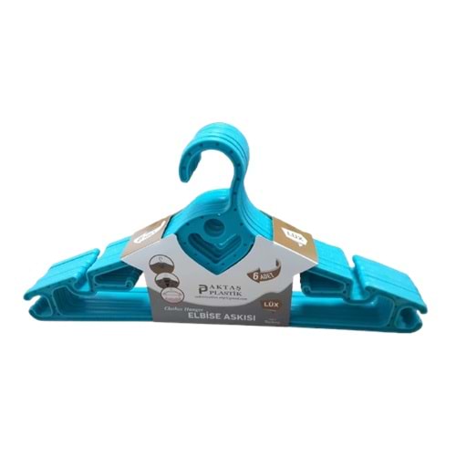 AKTAŞ KALPLİ 6 LI PLASTİK ELBİSE ASKISI