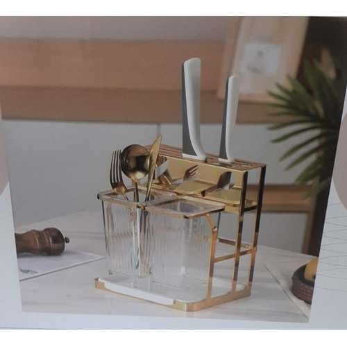 KRD ABRİL STANTLI 2Lİ KARE KAŞIKLIK