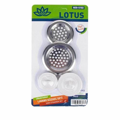 LOTUS 4 PCS LAVABO SÜZGEÇ VE TIPA SETİ