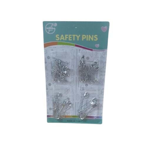 SAFETY PINS 4LÜ BLİSTERLİ GÜMÜŞ ÇENGELLİ İĞNE BX12