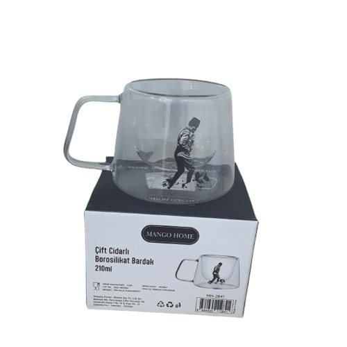 MANGO HOME CAM ÇİFT ÇİDARLI ATATÜRK BOROSİLİKAT BARDAK 210ML
