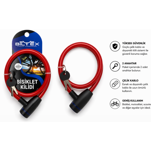 BİLTEX ANAHTARLI BİSİKLET KİLİDİ
