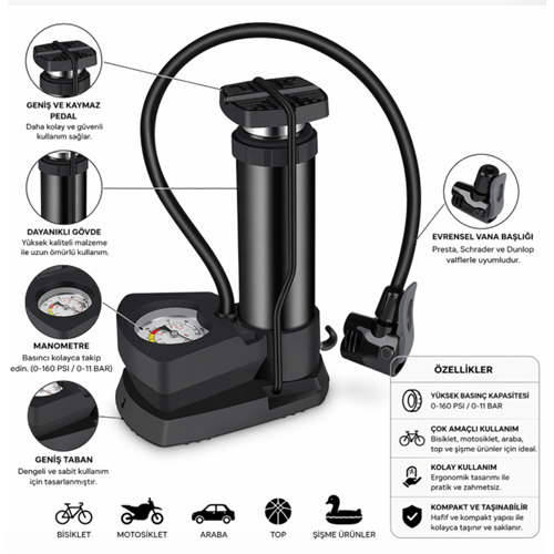 BİLTEX GÖSTERGELİ AYAK POMPASI