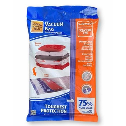 MAGICSAVERBAG 004 JUMBO 73X130CM TEKLİ VAKUMLU HURÇ BX12
