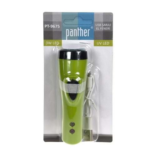 PANTHER 3W LED USB ŞARJLI EL FENERİ