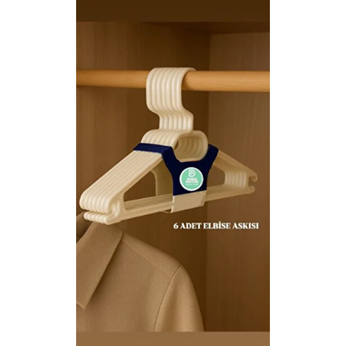 ALACA PLASTİK 6LI LÜKS DÖNERLİ ELBİSE ASKISI