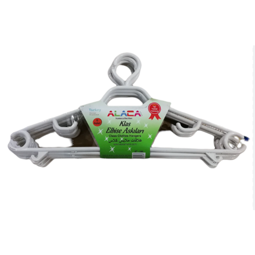 ALACA PLASTİK 6LI KLAS ELBİSE ASKISI