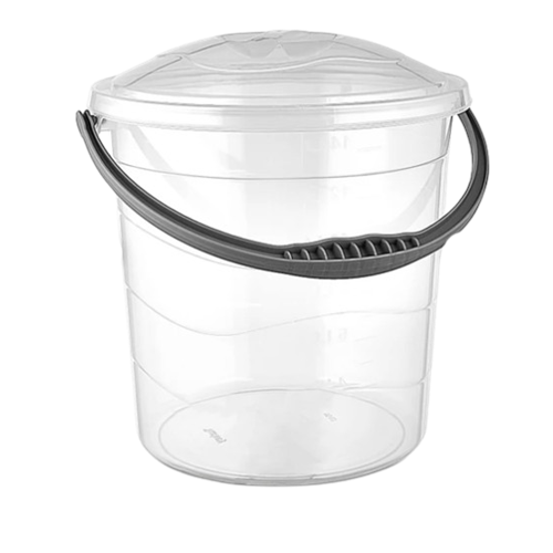 ALACA PLASTİK ŞEFFAF KAPAKLI LÜKS KOVA 12LT